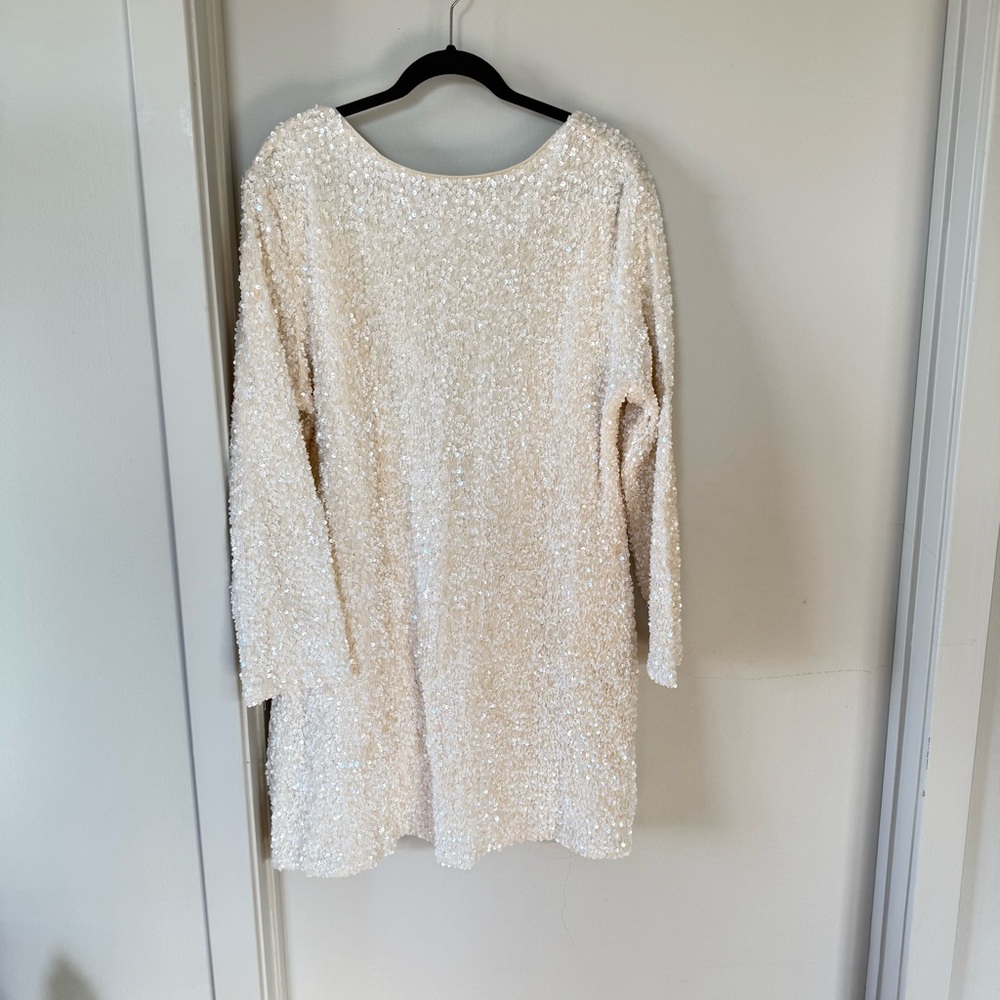 H&M Cream Sequin Mini Dress